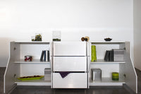 Credenza 4 Ante + 3 Cassetti 220,1x43x86 cm Alien Bianco Lucido