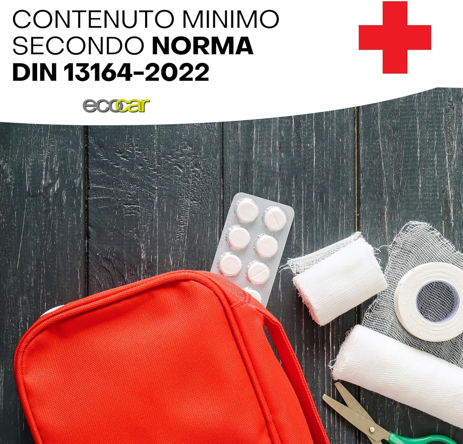 Kit Accessori Auto, Emergenza, Strumenti di Sicurezza, Valigetta di Primo Soccorso Medica, Triangolo Omologato e Gilet Catarifrangente