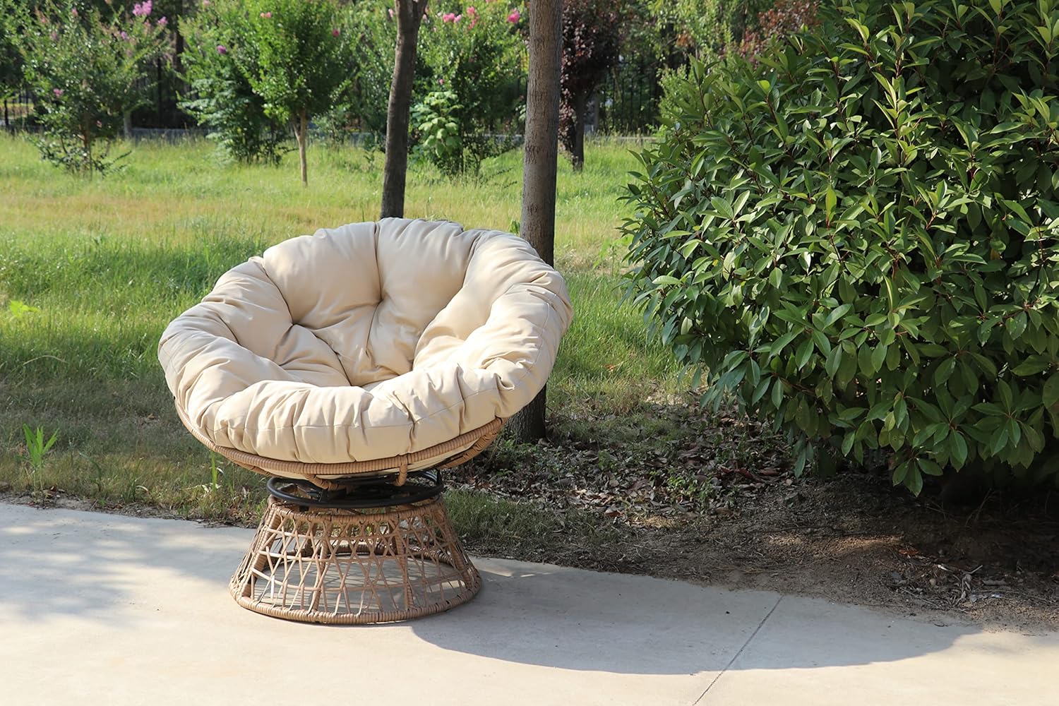 Garden Friend POLTRONA BORA BORA struttura in acciaio seduta in polyrattan naturale con cuscino beige