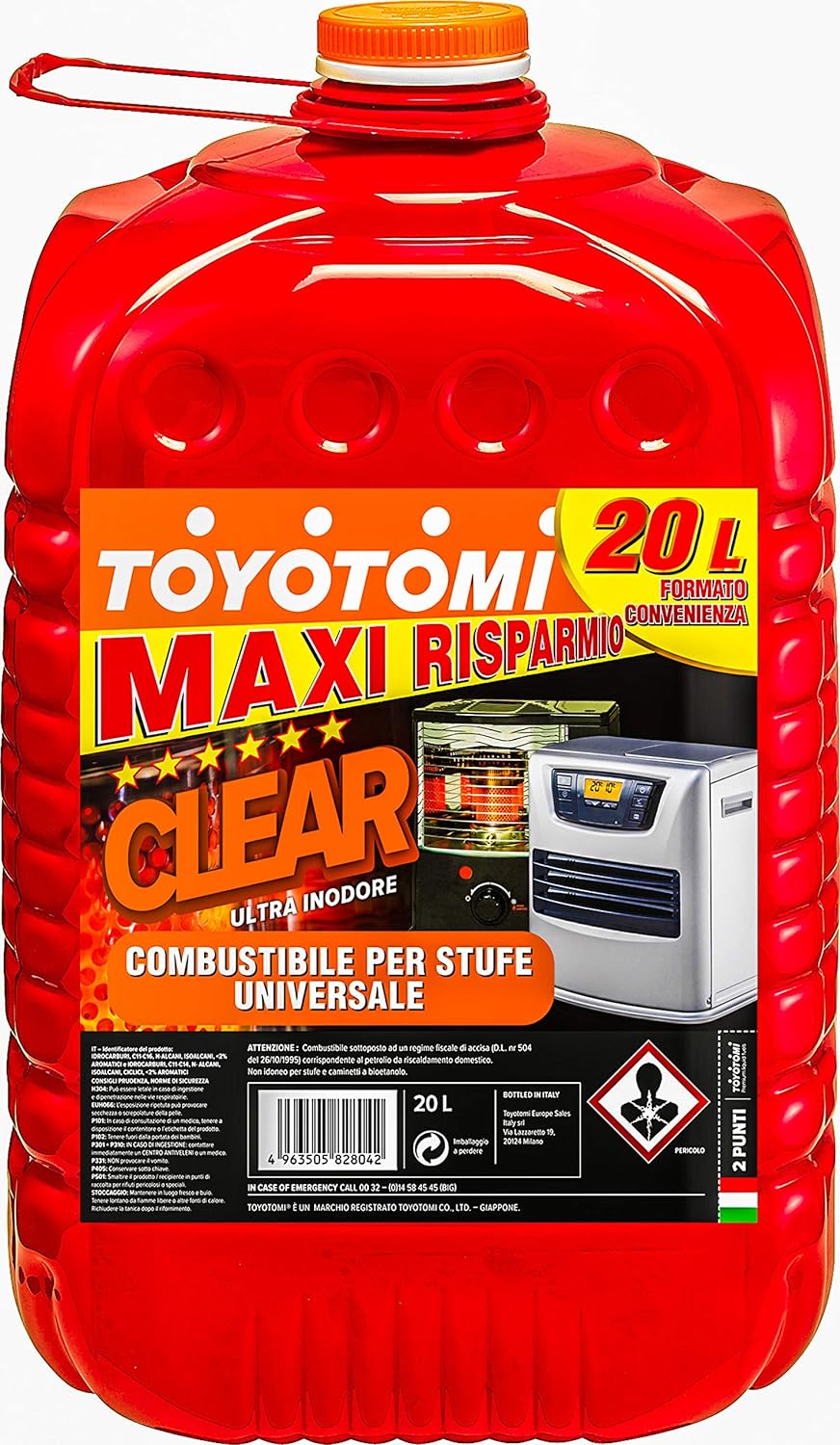 Toyotomi CLEAR combustibile per stufe, ultra inodore 20 litri