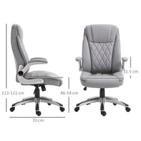 EASYCOMFORT  Sedia da Ufficio Ergonomica con Imbottitura, Altezza Regolabile e 5 Ruote, 69.5x76x113-121 cm, Grigio