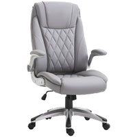 EASYCOMFORT  Sedia da Ufficio Ergonomica con Imbottitura, Altezza Regolabile e 5 Ruote, 69.5x76x113-121 cm, Grigio