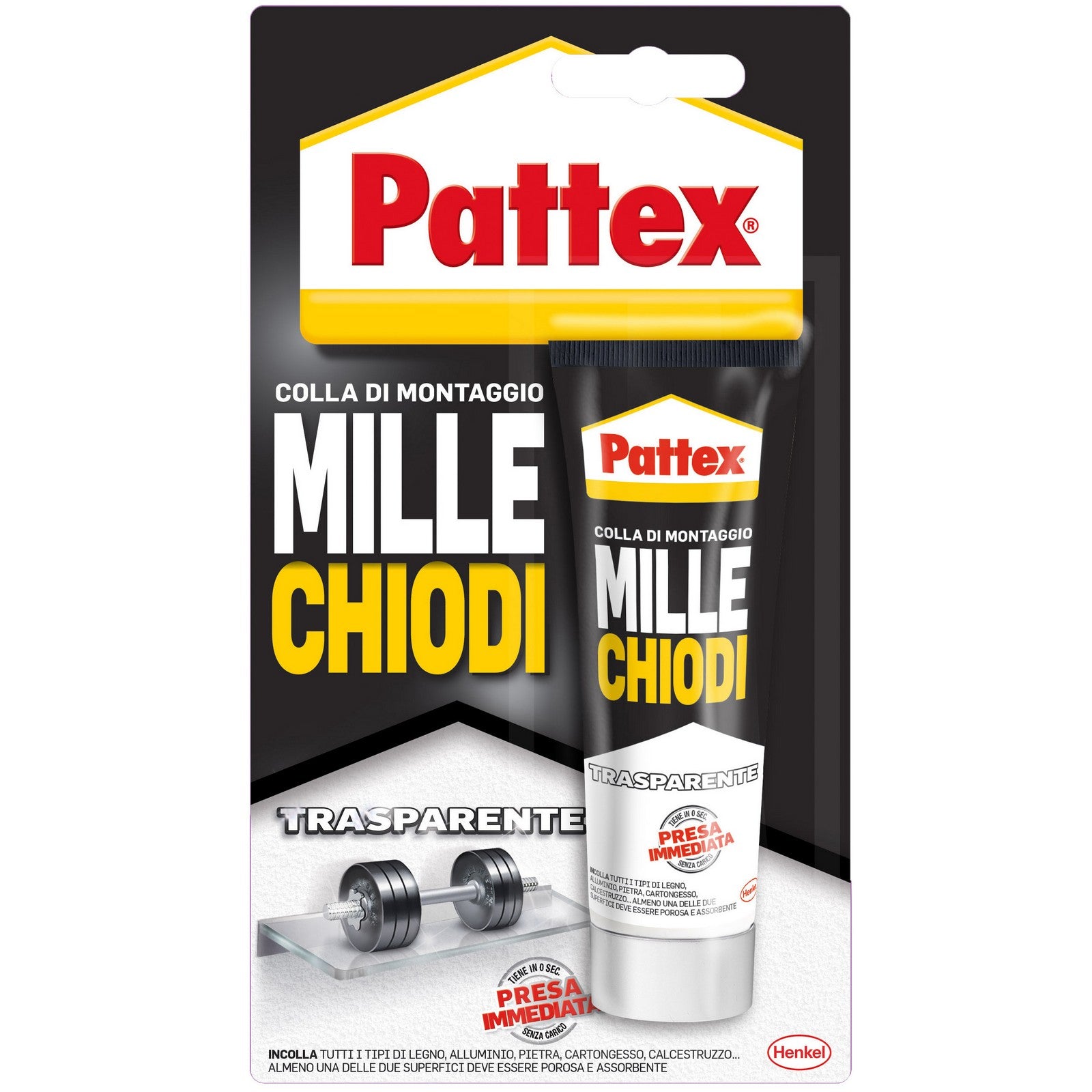 12pz pattex millechiodi trasparente blister gr 40 cod:ferx.92060