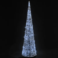 Piramide Decorativa Cono Luce LED Acrilico Bianco Freddo 90 cm