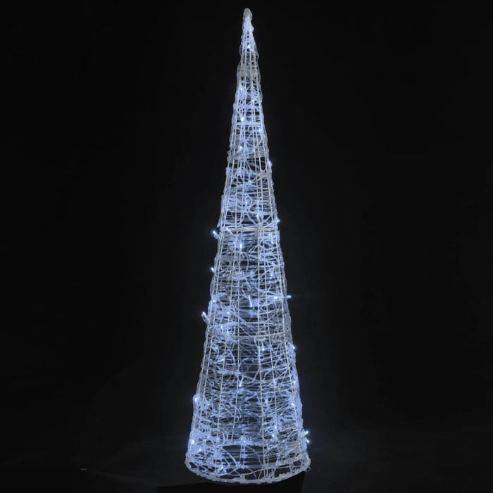 Piramide Decorativa Cono Luce LED Acrilico Bianco Freddo 90 cm