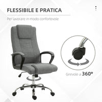 EasyComfort Sedia da Ufficio Presidenziale Ergonomica Basculante e Imbottita con Altezza e Inclinazione Regolabile, 62 x 76 x 110-119cm