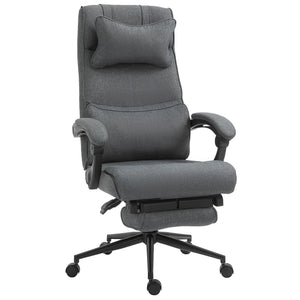 EASYCOMFORT  Sedia da Ufficio Ergonomica ad Altezza Regolabile con Braccioli e Poggiapiedi, 66x70x115-123 cm, Grigia