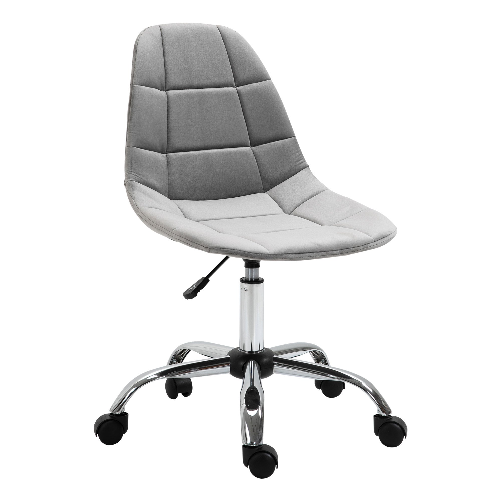 EasyComfort Sedia Girevole , Design Ergonomico e Regolabile Senza Braccioli, Grigio, 59x59x81-91cm