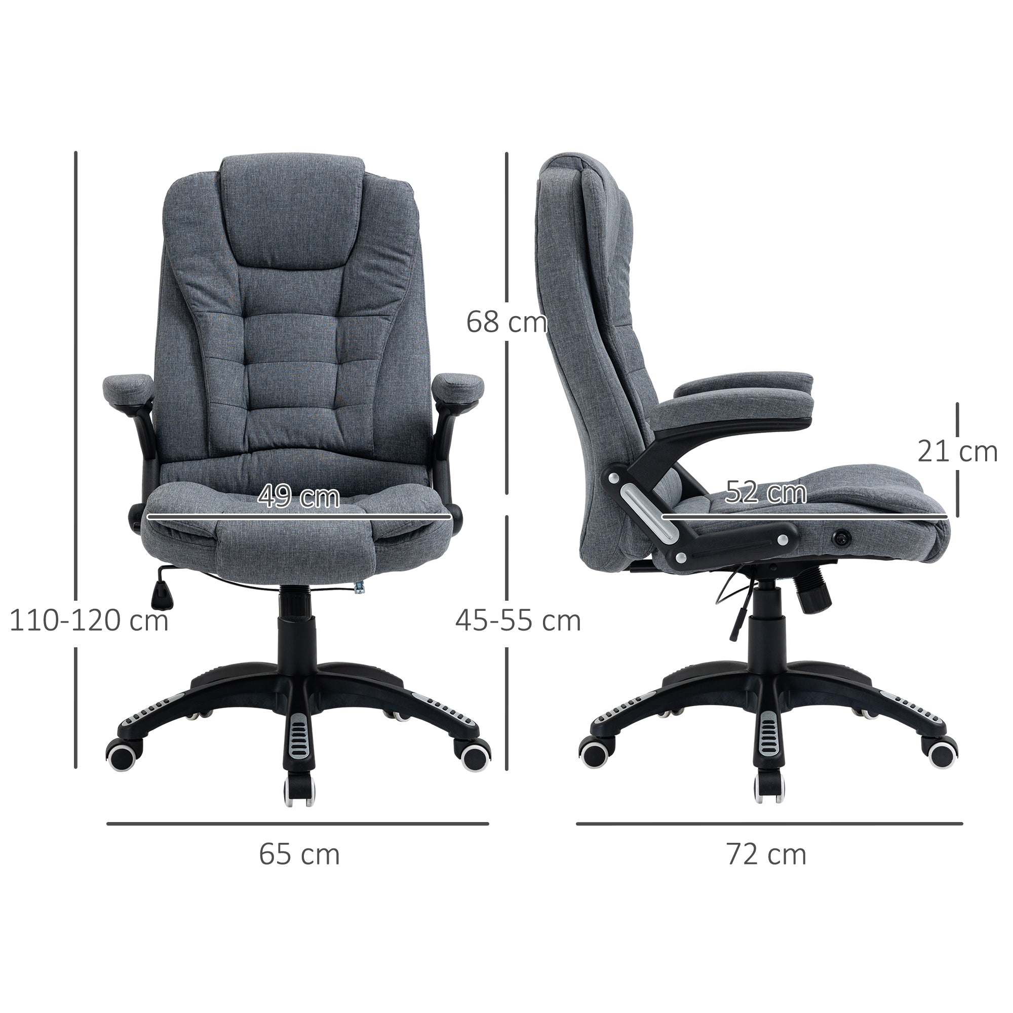 EASYCOMFORT  Sedia da Ufficio Ergonomica Reclinabile altezza Regolabile - Grigio