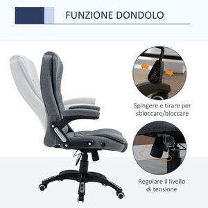 EASYCOMFORT  Sedia da Ufficio Ergonomica Reclinabile altezza Regolabile - Grigio