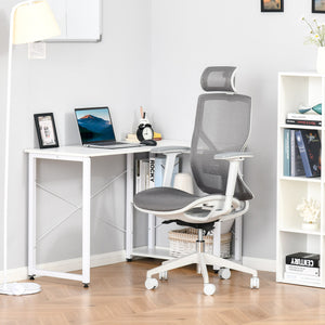 EASYCOMFORT  Sedia Ergonomica da Altezza e inclinazione Regolabili con Braccioli Regolabili- Grigio