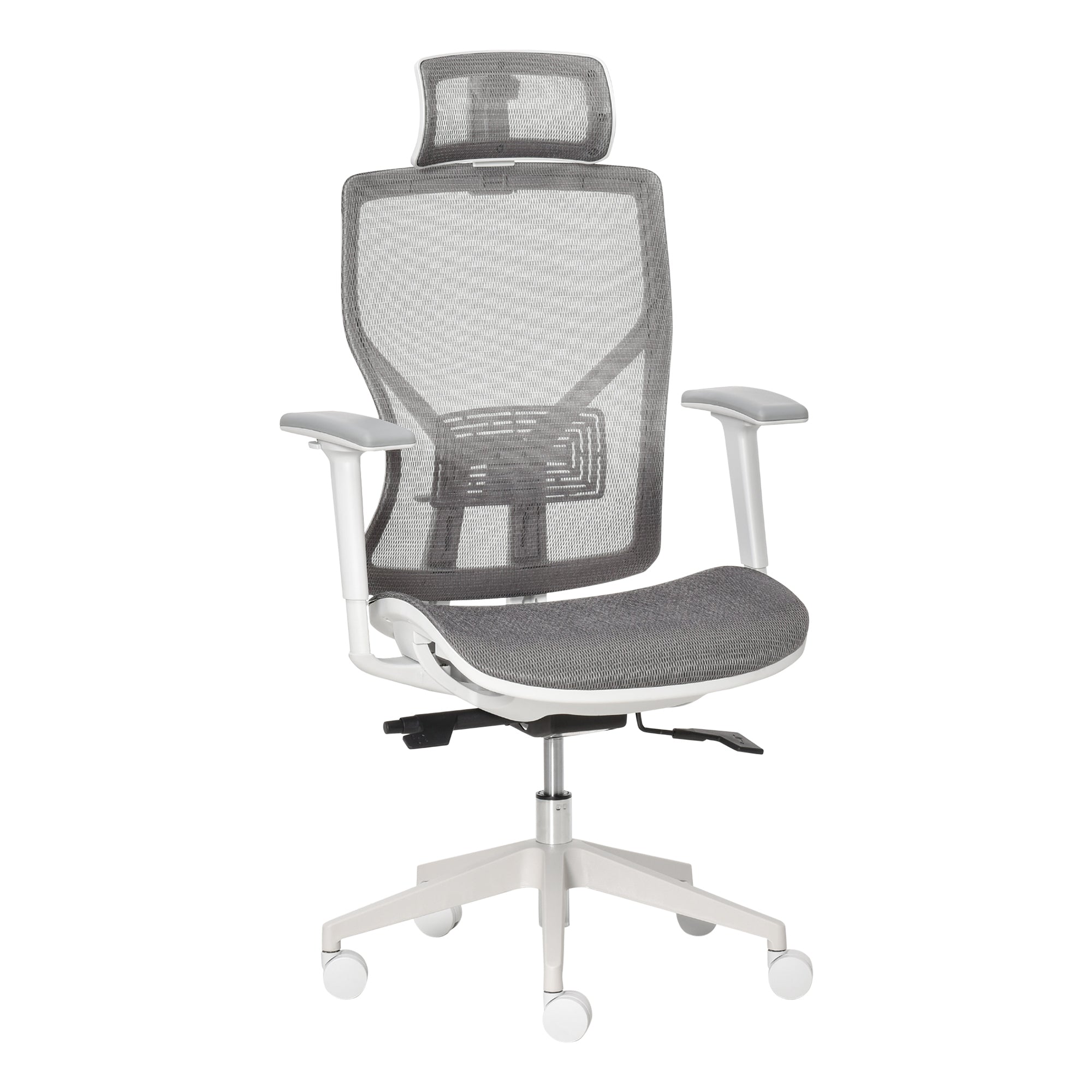 EASYCOMFORT  Sedia Ergonomica da Altezza e inclinazione Regolabili con Braccioli Regolabili- Grigio