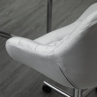 EasyComfort Sedia da Ufficio Ergonomica Girevole con Altezza Regolabile e Ruote, Rivestimento in Velluto - Grigio