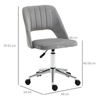 EasyComfort Sedia da Ufficio Ergonomica e Girevole, Sedia Imbottita per Scrivania con Altezza Regolabile, Grigio 49x54x79-91cm