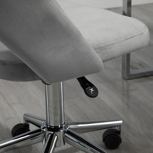 EasyComfort Sedia da Ufficio Ergonomica e Girevole, Sedia Imbottita per Scrivania con Altezza Regolabile, Grigio 49x54x79-91cm