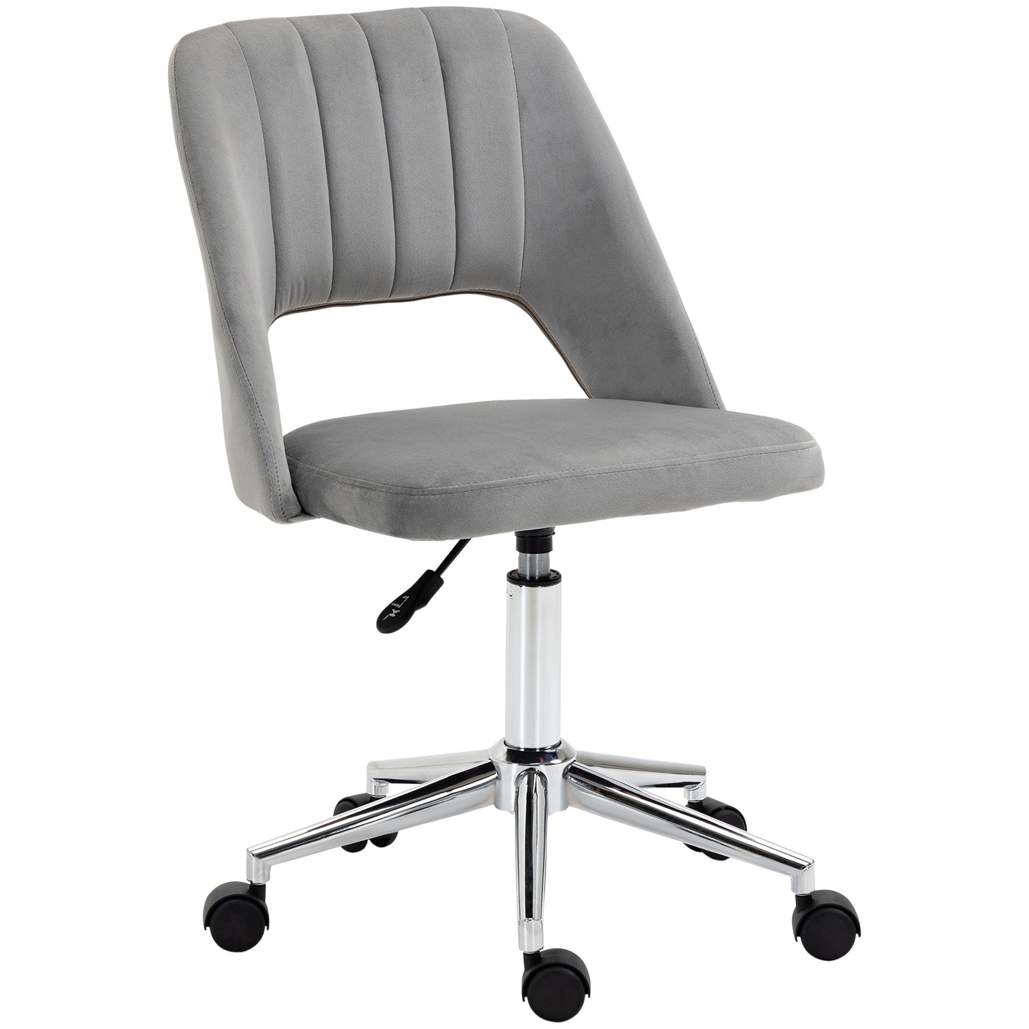 EasyComfort Sedia da Ufficio Ergonomica e Girevole, Sedia Imbottita per Scrivania con Altezza Regolabile, Grigio 49x54x79-91cm