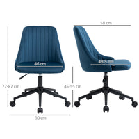 EASYCOMFORT  Sedia da Ufficio ergonomica girevole con altezza regolabile in velluto - Blu