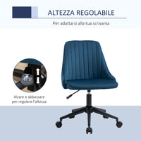 EASYCOMFORT  Sedia da Ufficio ergonomica girevole con altezza regolabile in velluto - Blu