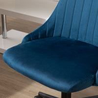 EASYCOMFORT  Sedia da Ufficio ergonomica girevole con altezza regolabile in velluto - Blu