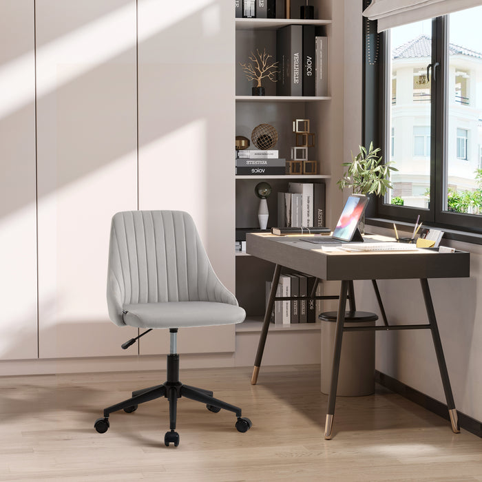 EASYCOMFORT  Sedia da Ufficio ergonomica girevole con altezza regolabile in Velluto - Grigio