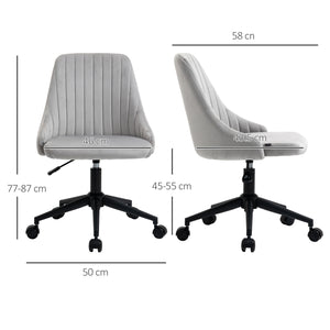 EASYCOMFORT  Sedia da Ufficio ergonomica girevole con altezza regolabile in Velluto - Grigio