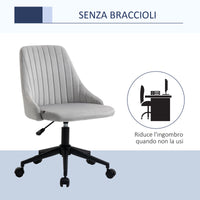 EASYCOMFORT  Sedia da Ufficio ergonomica girevole con altezza regolabile in Velluto - Grigio