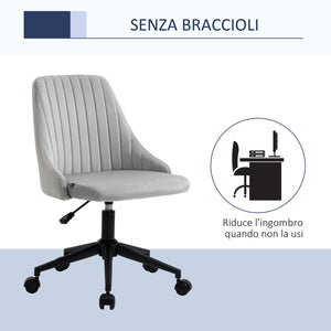 EASYCOMFORT  Sedia da Ufficio ergonomica girevole con altezza regolabile in Velluto - Grigio