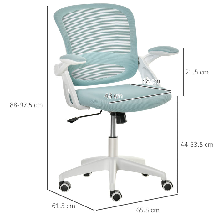 EASYCOMFORT  Sedia da Ufficio Ergonomica con Schienale a Rete e Seduta Imbottita, Altezza Regolabile, 65.5x61.5x88-97.5cm, Azzurro