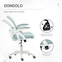 EASYCOMFORT  Sedia da Ufficio Ergonomica con Schienale a Rete e Seduta Imbottita, Altezza Regolabile, 65.5x61.5x88-97.5cm, Azzurro