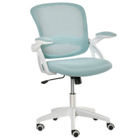 EASYCOMFORT  Sedia da Ufficio Ergonomica con Schienale a Rete e Seduta Imbottita, Altezza Regolabile, 65.5x61.5x88-97.5cm, Azzurro