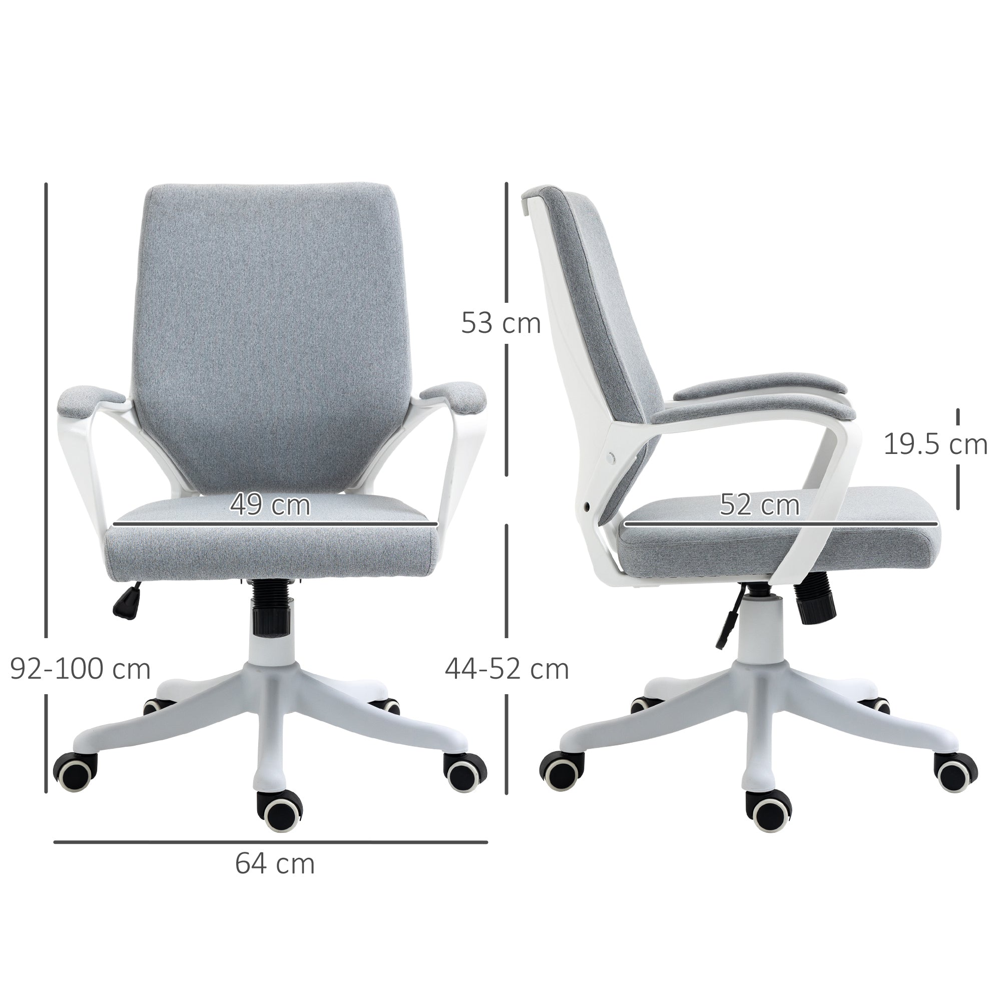 EASYCOMFORT  Sedia da Ufficio Ergonomica con Altezza Regolabile e Funzione Dondolo - Grigio