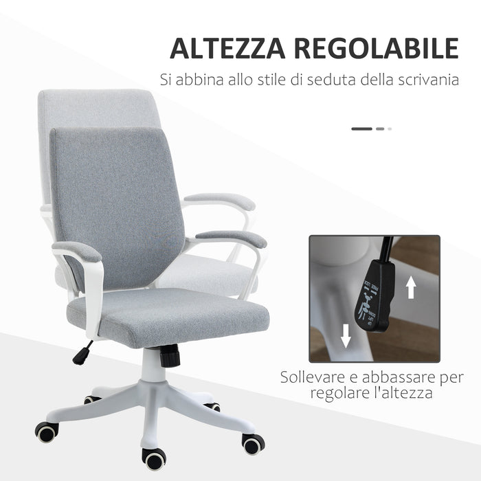 EASYCOMFORT  Sedia da Ufficio Ergonomica con Altezza Regolabile e Funzione Dondolo - Grigio