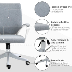 EASYCOMFORT  Sedia da Ufficio Ergonomica con Altezza Regolabile e Funzione Dondolo - Grigio