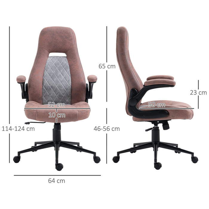 EASYCOMFORT  Sedia da Ufficio Ergonomica con Altezza Regolabile, Braccioli Ribaltabili e 5 Ruote, 67x70x114-124 cm