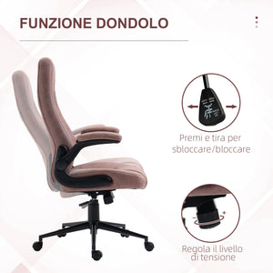 EASYCOMFORT  Sedia da Ufficio Ergonomica con Altezza Regolabile, Braccioli Ribaltabili e 5 Ruote, 67x70x114-124 cm