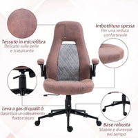 EASYCOMFORT  Sedia da Ufficio Ergonomica con Altezza Regolabile, Braccioli Ribaltabili e 5 Ruote, 67x70x114-124 cm