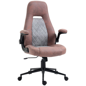 EASYCOMFORT  Sedia da Ufficio Ergonomica con Altezza Regolabile, Braccioli Ribaltabili e 5 Ruote, 67x70x114-124 cm