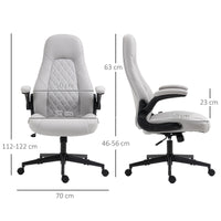 EASYCOMFORT  Sedia da Ufficio Ergonomica con Braccioli Ribaltabili e Altezza Regolabile, 67x70x112-122 cm, Grigio