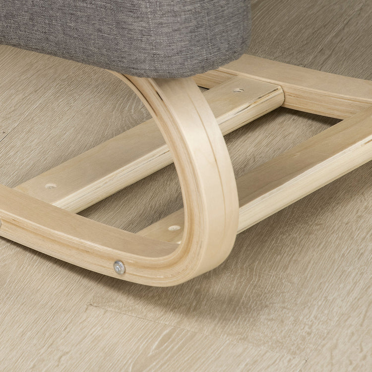 EASYCOMFORT  Sedia Ergonomica con Inginocchiatoio in Legno di Betulla e Cuscino in Gommapiuma e Poliestere, 51x69x58cm, Grigia