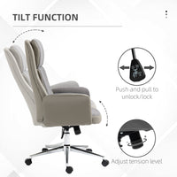 EASYCOMFORT  Sedia da Ufficio Elegante a 2 Tessuti, Sedia Ergonomica ad Altezza Regolabile, 65x72x108-118 cm, Grigia