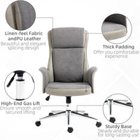 EASYCOMFORT  Sedia da Ufficio Elegante a 2 Tessuti, Sedia Ergonomica ad Altezza Regolabile, 65x72x108-118 cm, Grigia