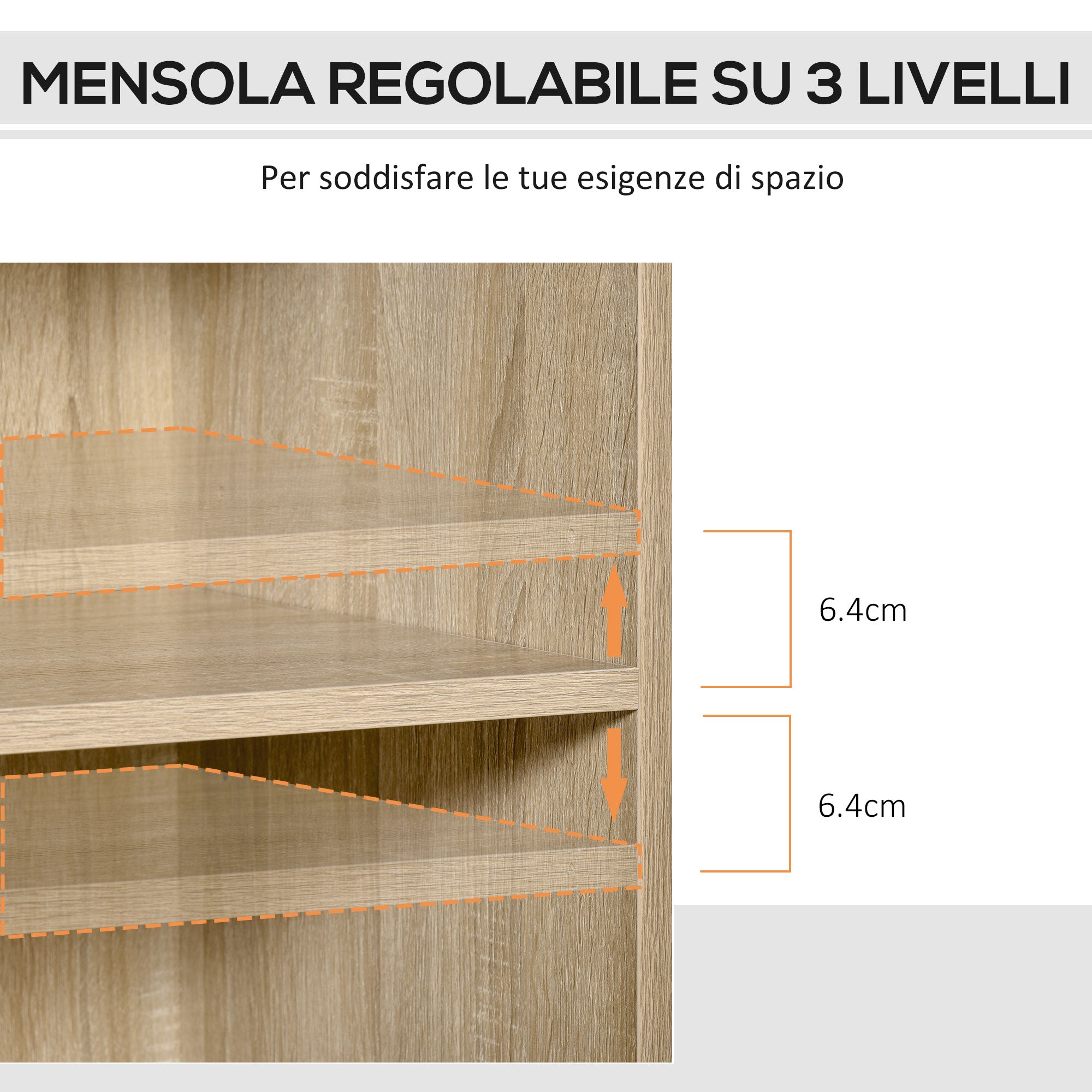 EasyComfort Mobile multiuso con 4 Ruote, Rovere, 80x40x72cm