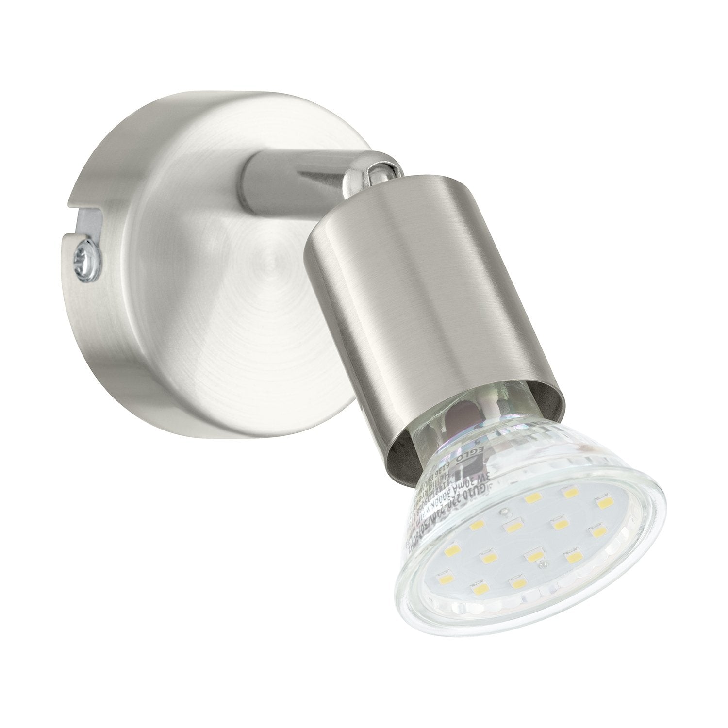 Spot Moderno Buzz Led In Acciaio Nichel Satinato 1 Luce Gu10 2,8W Ip20