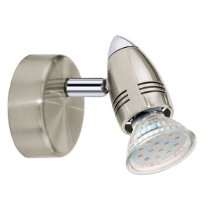 Spot Moderno Magnum Led In Acciaio Nichel Satinato 1 Luce Gu10 2,8W 3000K Ip20