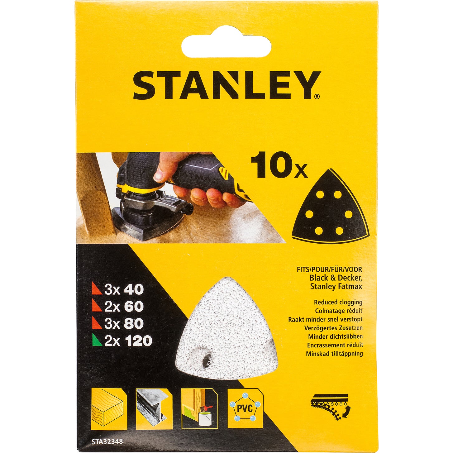 PIRANHA/ STANLEY STA32348  (X32348) 10 FOGLI ABRASIVI MISTI XMT300 STANLEY CF 1,0