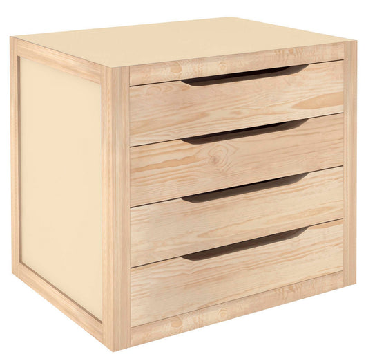 cassettiera in pino 4 cassetti in legno cm 39x30x37,5h cod:ferx.9268.stock