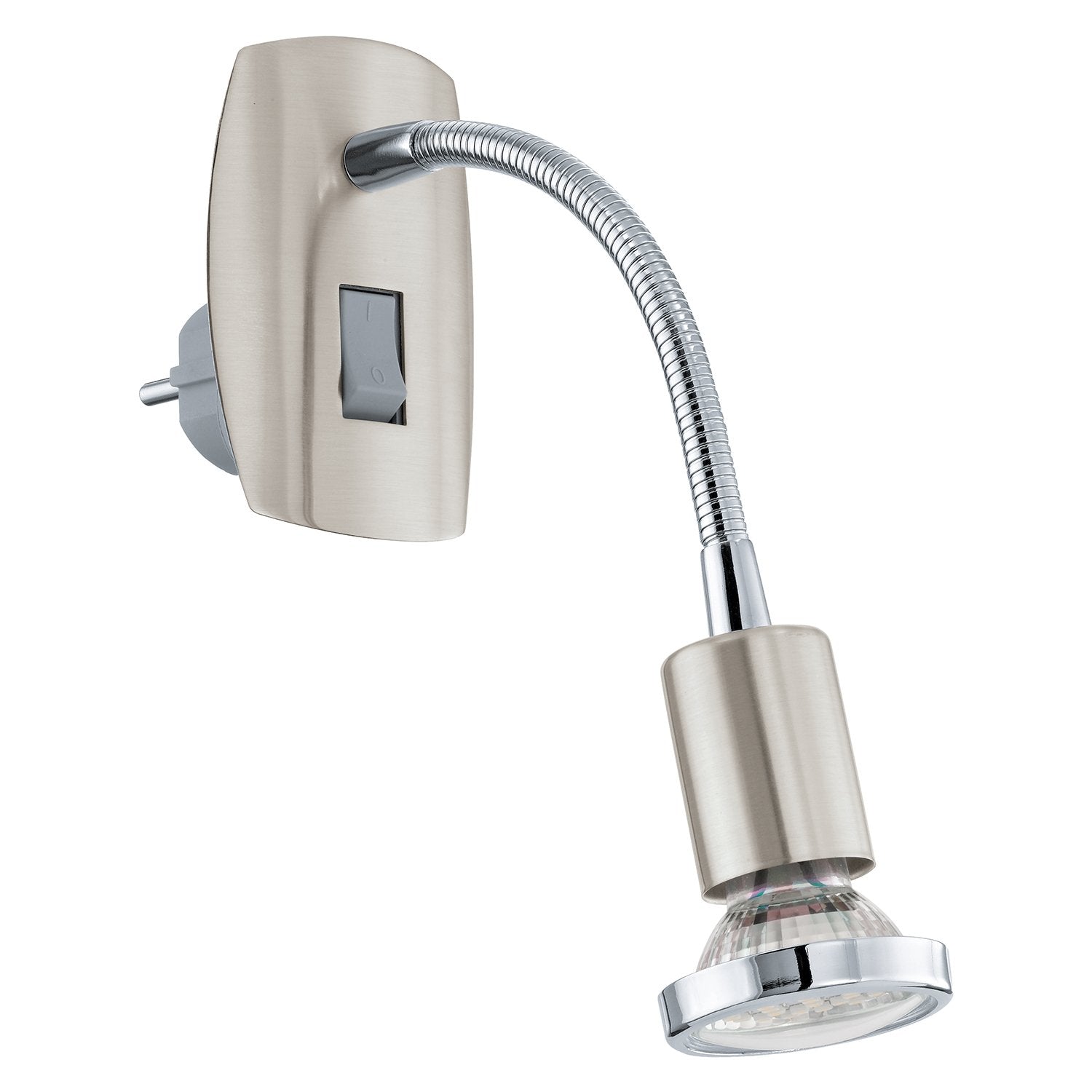 Applique Moderna Mini 4 In Acciaio Nichel Satinato Luce Gu10 2,8W