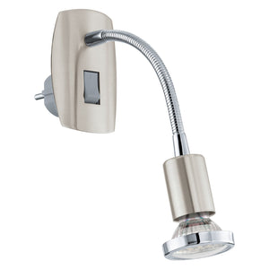 Applique Moderna Mini 4 In Acciaio Nichel Satinato Luce Gu10 2,8W