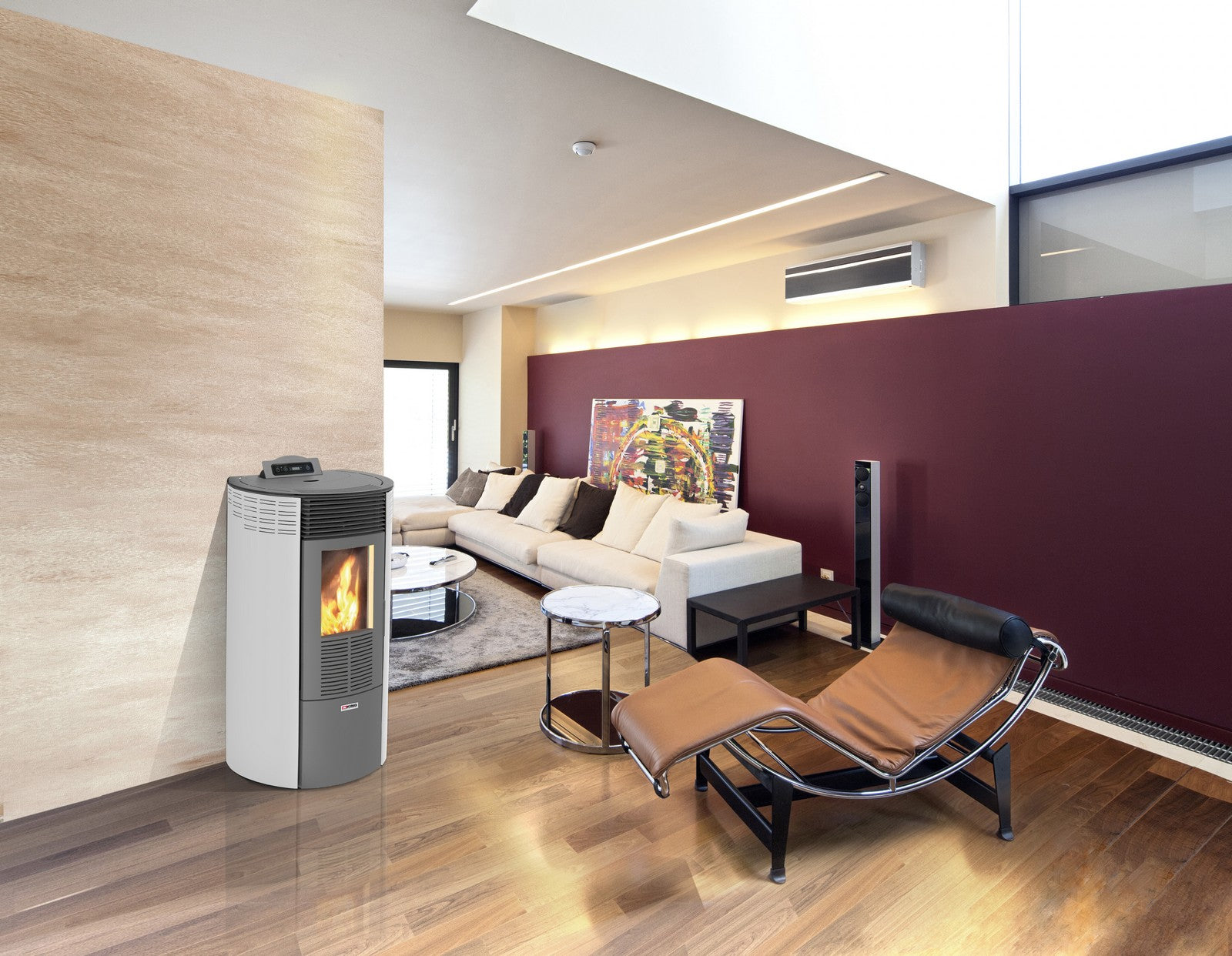 stufa pellet kw 10,1 king 12 round bianco cod:ferx.93060