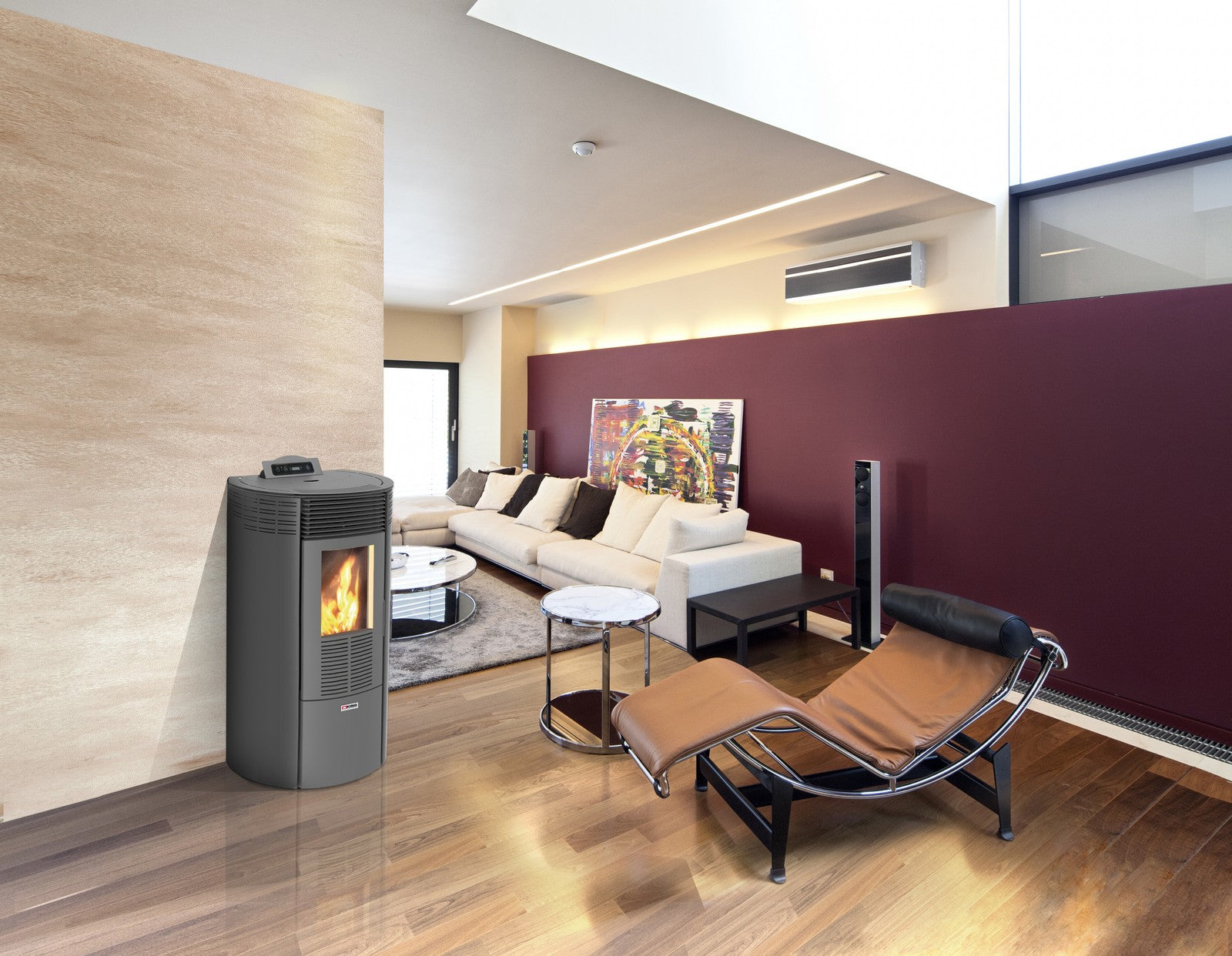 stufa pellet kw 10,1 king 12 round antracite cod:ferx.93061